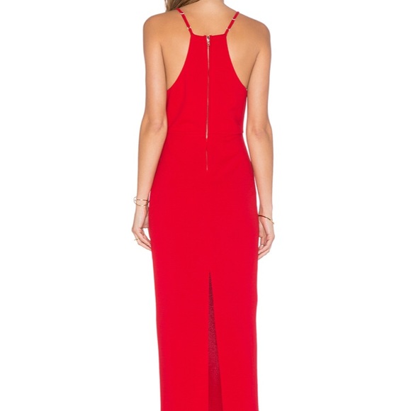 x Love Indie Polly V Cut Maxi Dress in Red - Picture 3 of 12